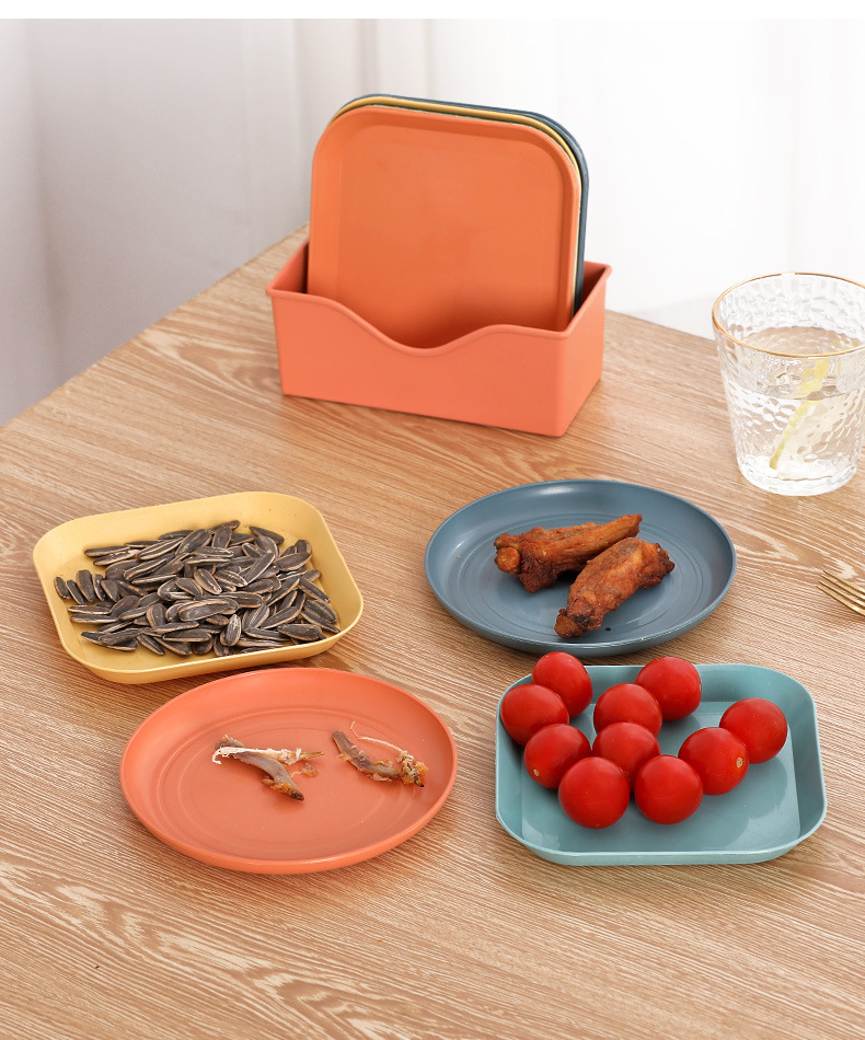 Bone-spitting plate, 6-inch household small plate, pickled vegetable plate, plastic snack cake plate, table garbage plate pic 3