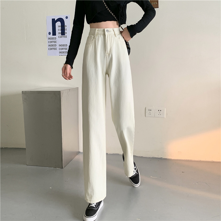 Spring 2021 new loose jeans for petite women, high-waisted and slimming, wide-leg and straight-leg pants, trendy on Instagram pic 22