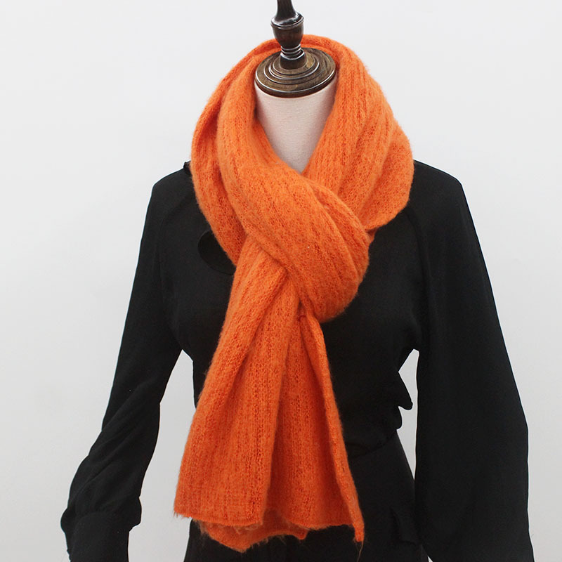 韩版ins风针织围巾拉毛围巾时尚简约韩系围脖详情4