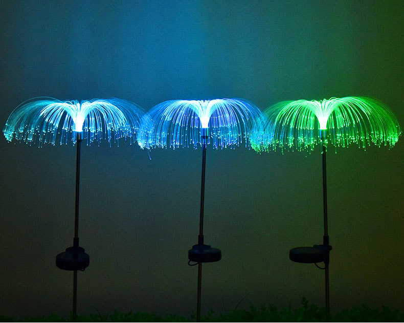 RGBled solar lights, courtyard decoration, seven-color optical fiber jellyfish lights, meteor shower atmosphere, festival lights pic 11