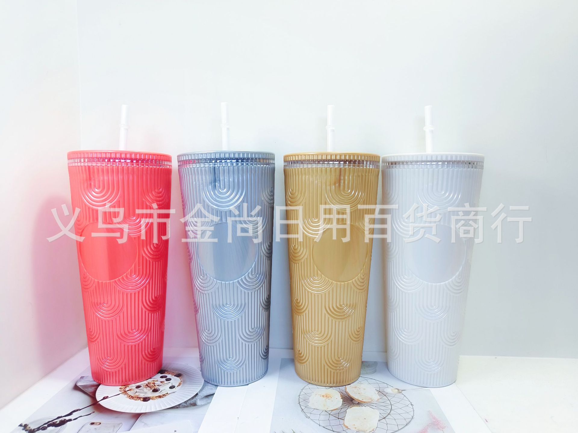 New best-selling large-capacity fashionable straw cups for foreign trade, simple commuting drinking cups, and large-capacity household straw cups pic 3