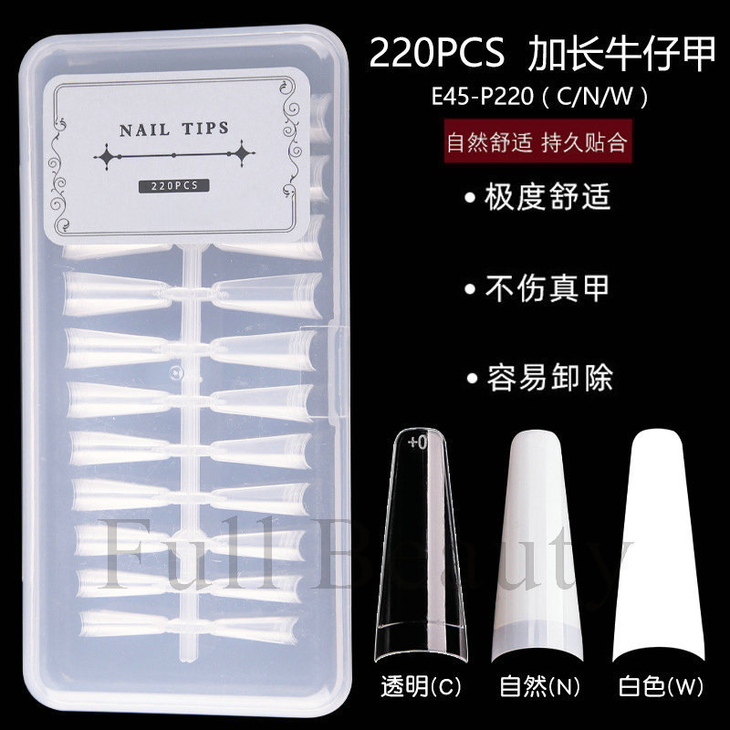 Cross-border new nail nail plate box set, thin and seamless, 240 pieces T-shaped ballet type false nail extension plates pic 9
