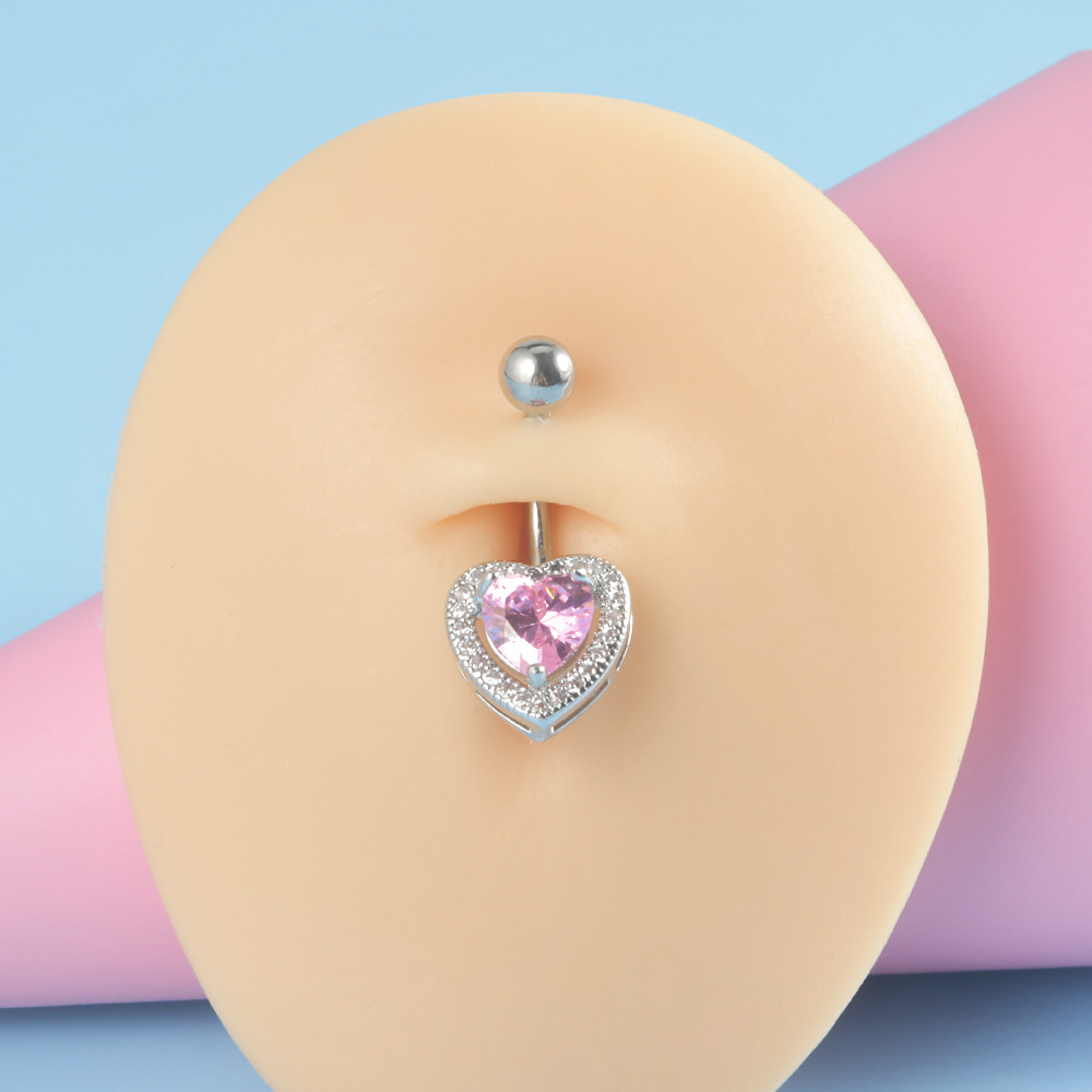 跨境潮流心形锆石穿刺饰品蝴蝶蛇形肚脐环十字架吊坠肚脐钉详情12