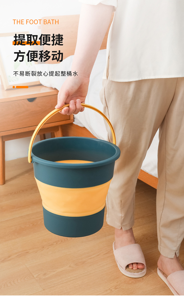 折叠水桶户外手提钓鱼桶大号车载旅行洗车桶家用便携加厚塑料桶01070详情9