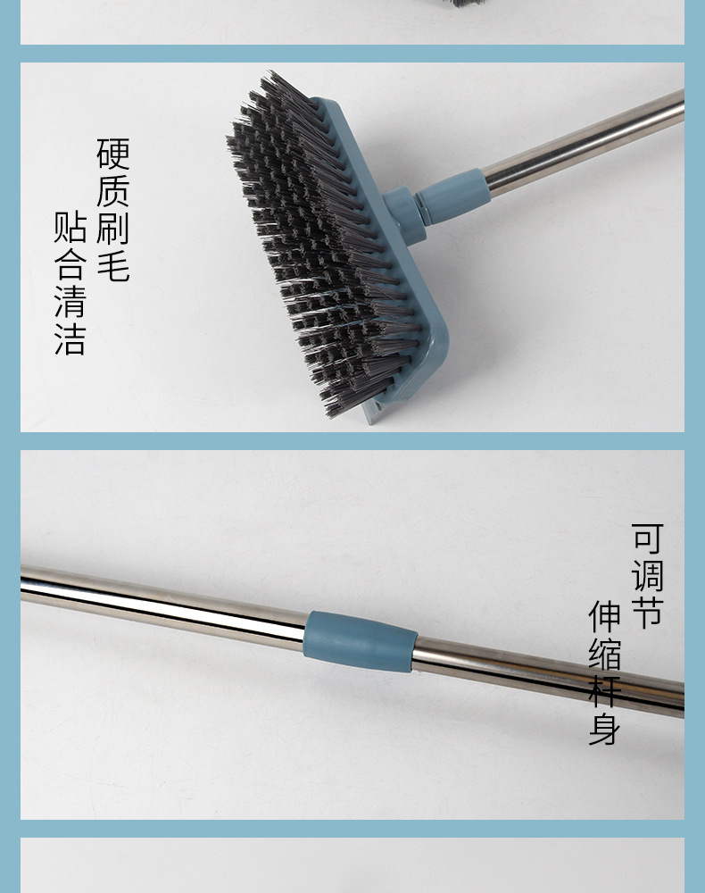 Wholesale of stainless steel telescopic rods, two-sided floor brushes, bathroom cleaning brushes and glass cleaners pic 7