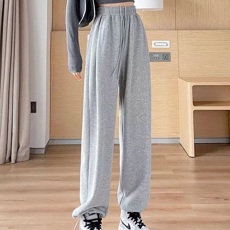 Early spring pure cotton fashionable casual set for women, loose, sporty and slimming straight-leg high-waisted wide-leg pants, zipper hooded jacket pic 8
