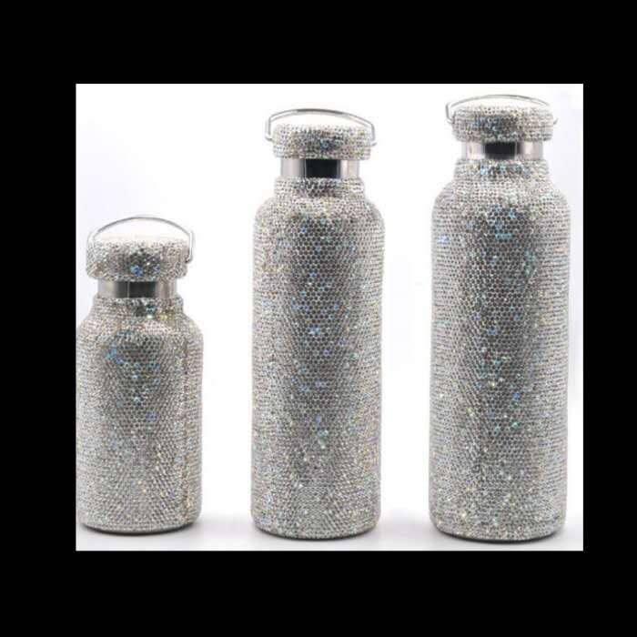 New diamond-encrusted stainless steel water bottle from Europe and America, American-style double-layer vacuum large-diameter insulated cup, outdoor sports, cross-border pic 7