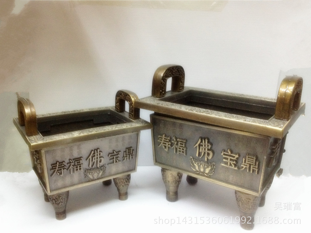 Shoufu Baoding bronze incense burner, Buddhist utensils, incense burner, home Buddhist hall ornaments pic 3