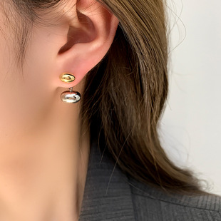Small C-shaped smooth geometric pattern scented plate ear clips for women, no ear piercings, wearable earrings, elegant earrings factory direct sales pic 10