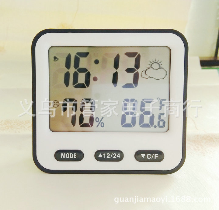 Large-screen electronic temperature and humidity meter, household indoor temperature meter, temperature and humidity meter, lunar alarm clock display pic 10