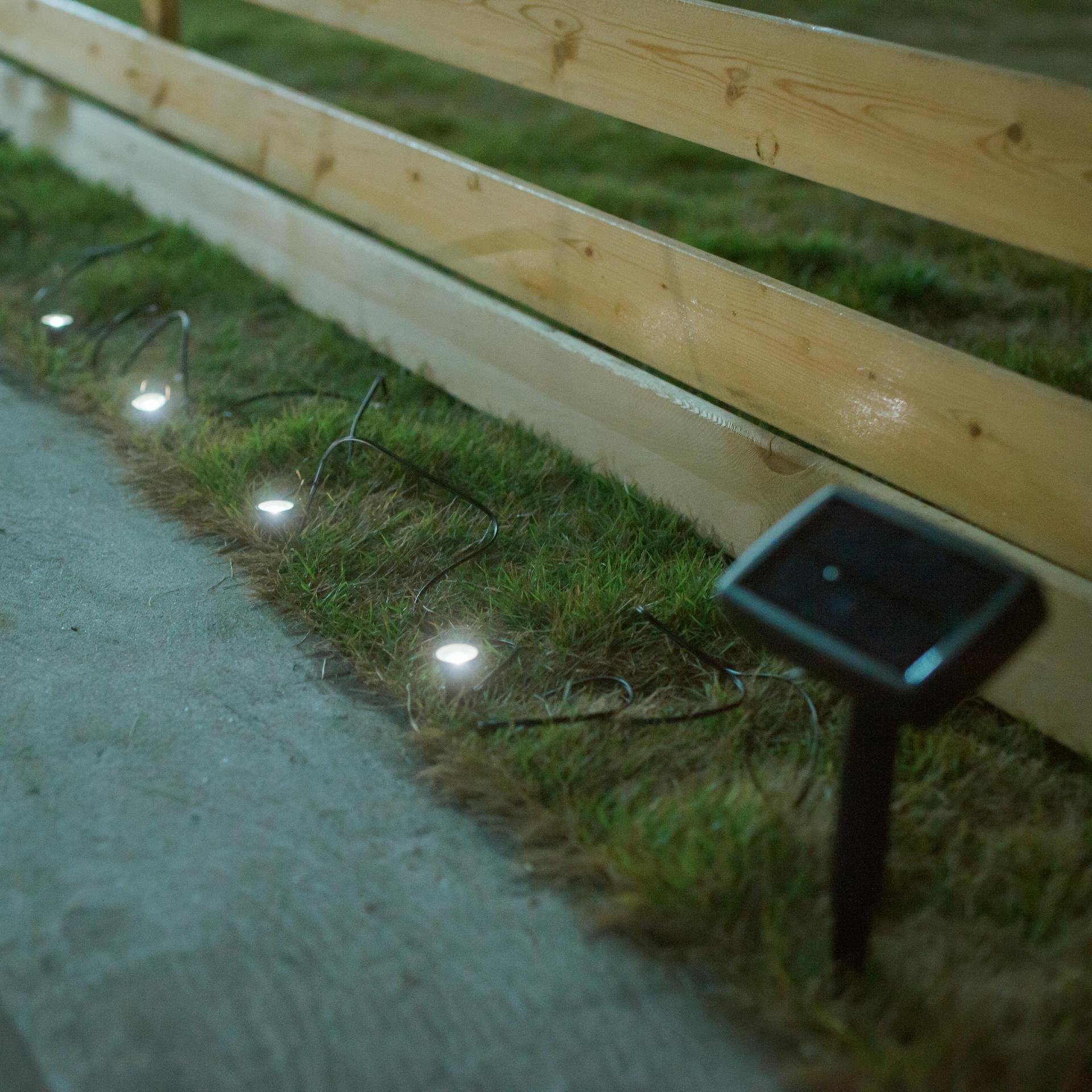 2022 New solar lawn lights, one-drag ten-plug ground lights, outdoor garden decorative lights, leading street lights, courtyard string lights pic 3