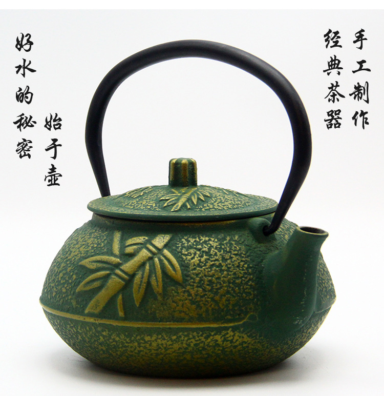 欧美款铸铁壶烧水茶壶煮茶壶彩色家用户外泡茶壶搪瓷涂层功夫茶具详情5