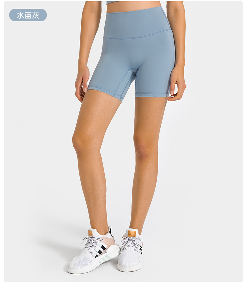 New nude-feel, no-embarrassment line solid color yoga shorts, double-sided brushed tight elastic sports and fitness three-inch pants for women pic 69