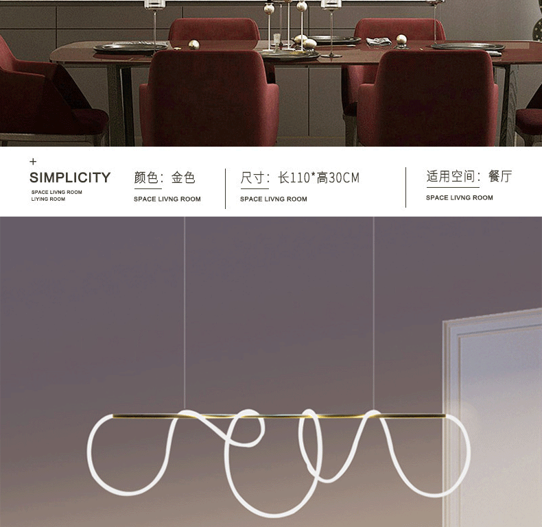 Postmodern restaurant, long chandelier, creative hose, art bar counter, designer, coffee shop, art lights, notes pic 3