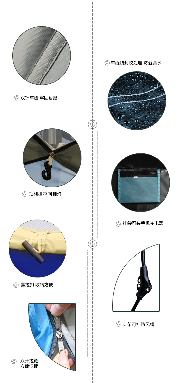 Wholesale of fully automatic camping tents for autumn outings, rain and sun protection, and sunshade canopies pic 8