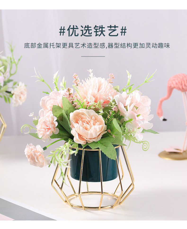 Light luxury home artificial potted plant artificial flower small ornaments, living room and dining room table decoration artificial flowers and artificial plant potted plants pic 4