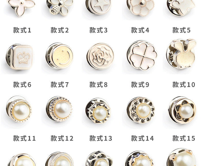 Anti-glare buttons, concealed buttons, detachable, nail-free buttons, sew-free buttons, pearl buttons, shirt decorative brooch buttons wholesale pic 4
