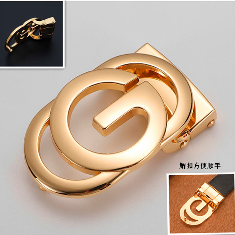 厂家直供皮带扣合金扣头字母扣时尚男款腰带头3.5平滑扣打孔板扣详情2