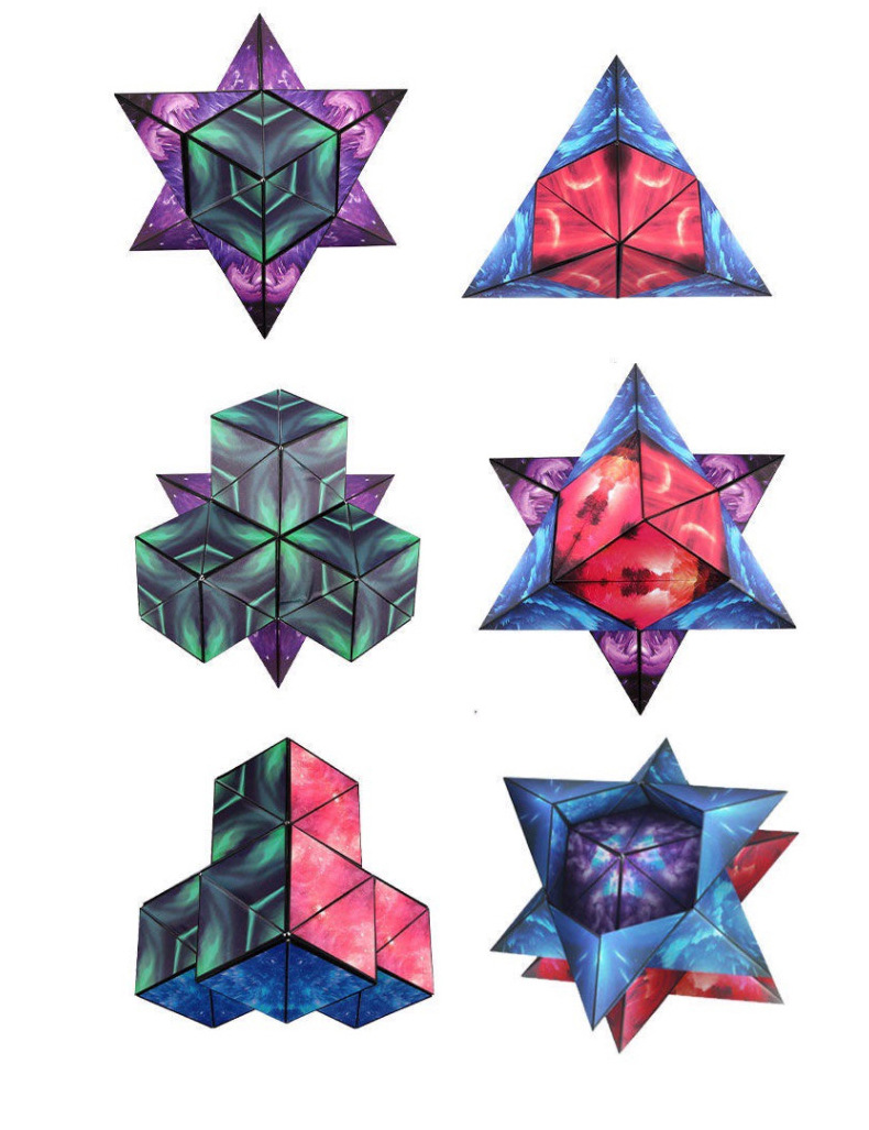 3D mutante geometría cubo de rubik juguete magnético para niños rompecabezas desarrollo intelectual de tercer orden tridimensional deformación flip cubo de rubik bloque pic 6