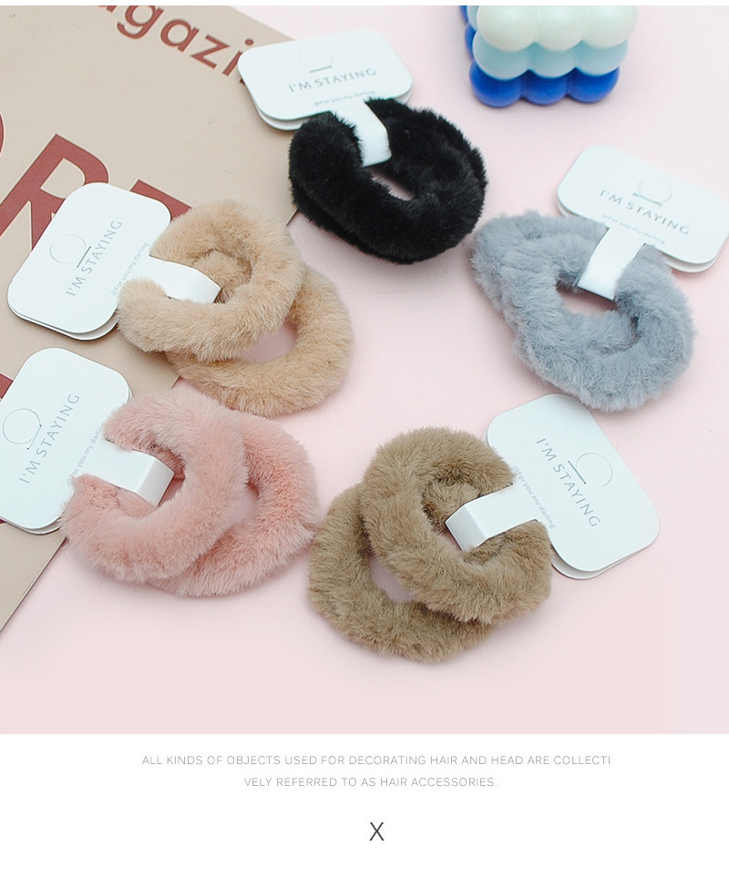 厂家批发卡装皮筋毛绒毛巾圈发绳甜美少女感发圈高弹力高马尾头绳详情6