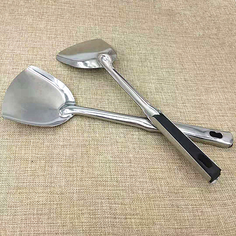 Thickened stainless steel cooking spatula, stir-frying spatula, large rice spoon, thickened long-handled rice spoon, 2-yuan supply pic 7