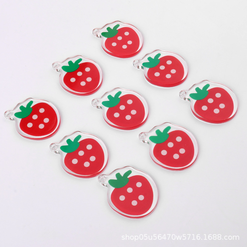 Wholesale of new printed strawberry acrylic transparent sheet diy handcrafted earrings and keychain accessories materials pic 5