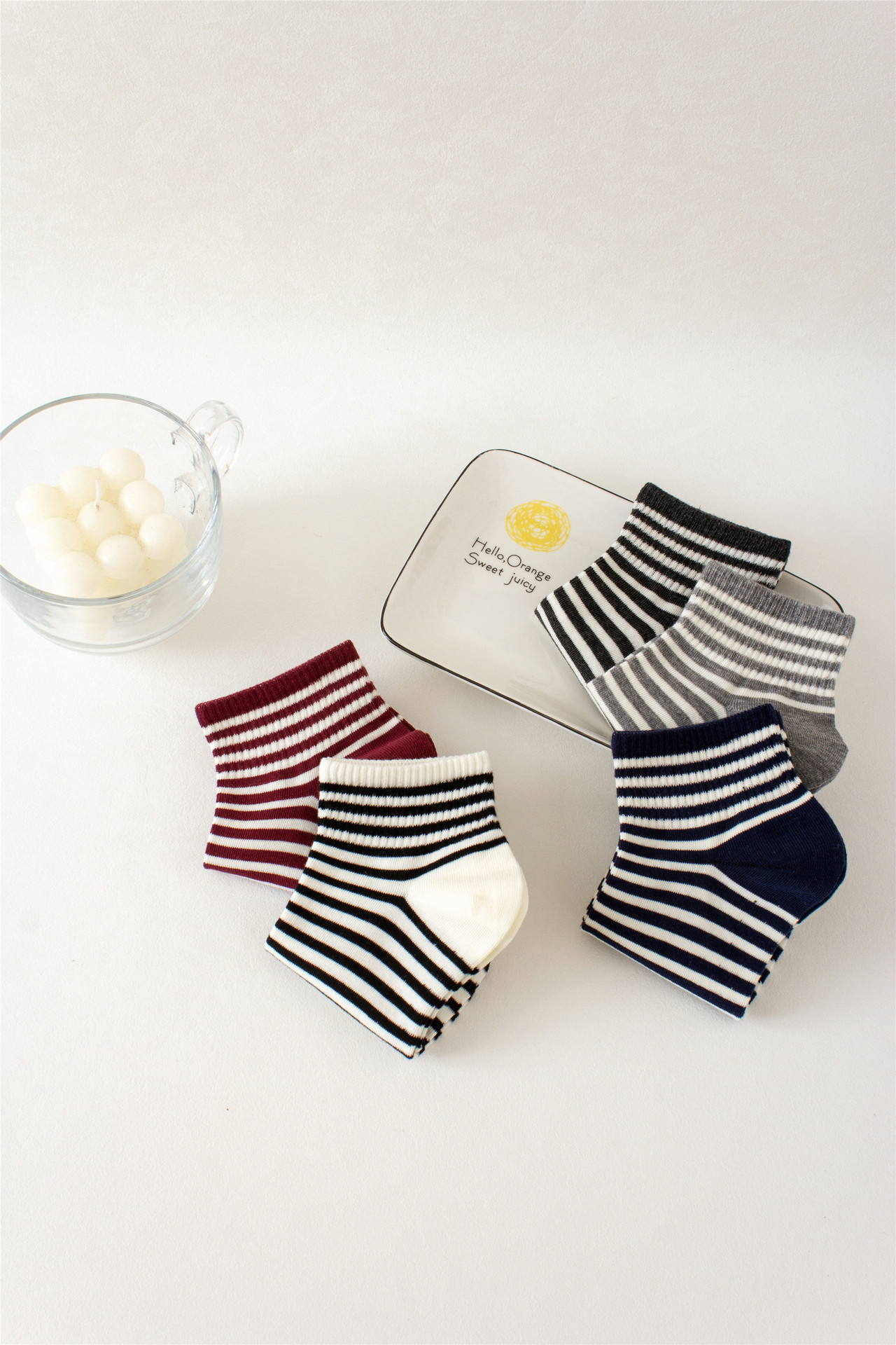 Striped socks, short socks for women, low-top cotton, shallow mouth, Korean school style, cute four-season Korean boat socks for women in autumn and winter pic 3