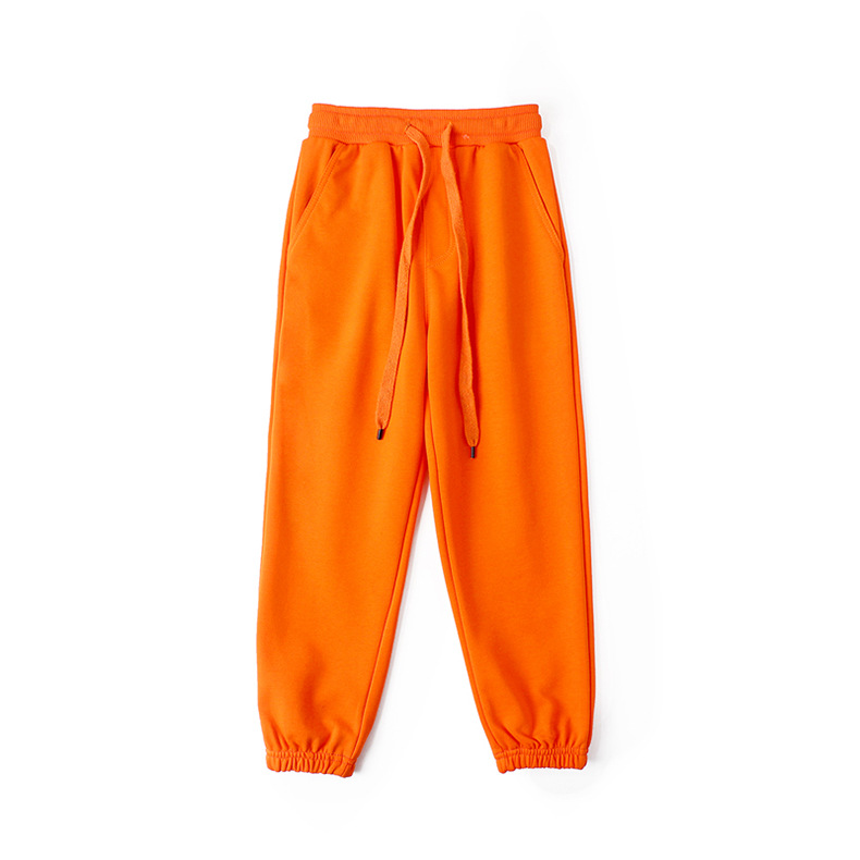 春季韩版新款男童运动长裤 大童纯色加厚毛圈卫裤女童裤子批发详情27