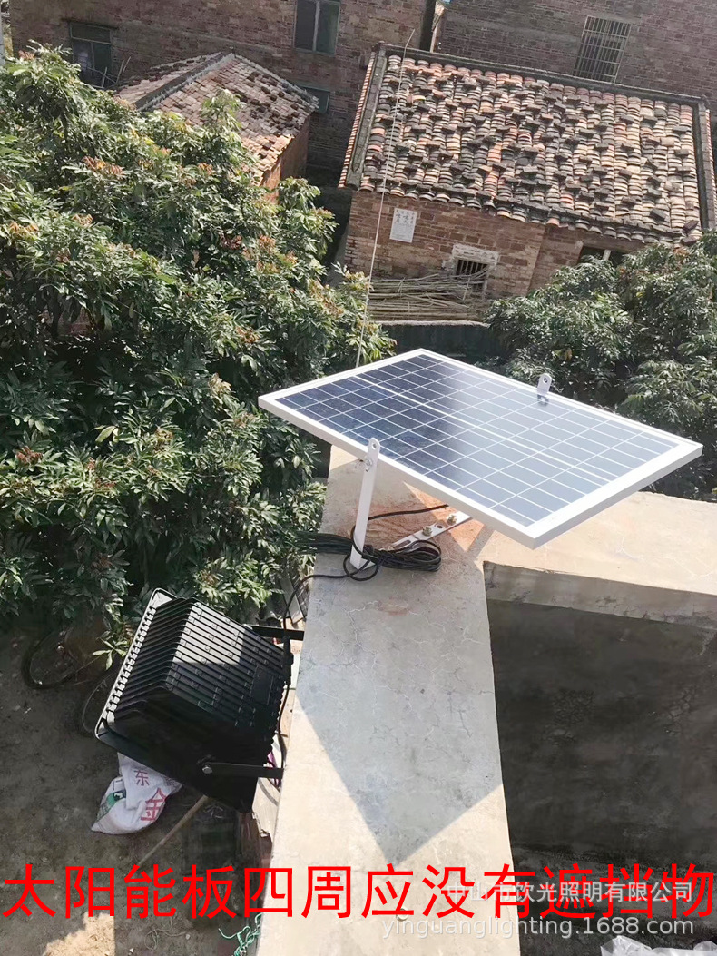 led庭院灯太阳能投光灯60W户外路灯100W花园壁灯光感应广场灯200W详情7