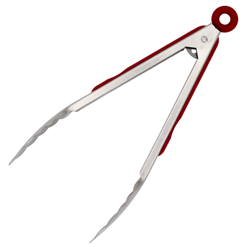Thickened stainless steel food tongs, BBQ grill tongs, 9-inch baked food bread tongs, stainless steel steak tongs pic 10