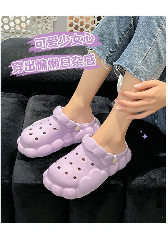 可爱云朵洞洞鞋女夏季外穿2023新款防滑踩屎感厚底包头凉鞋拖鞋女详情8