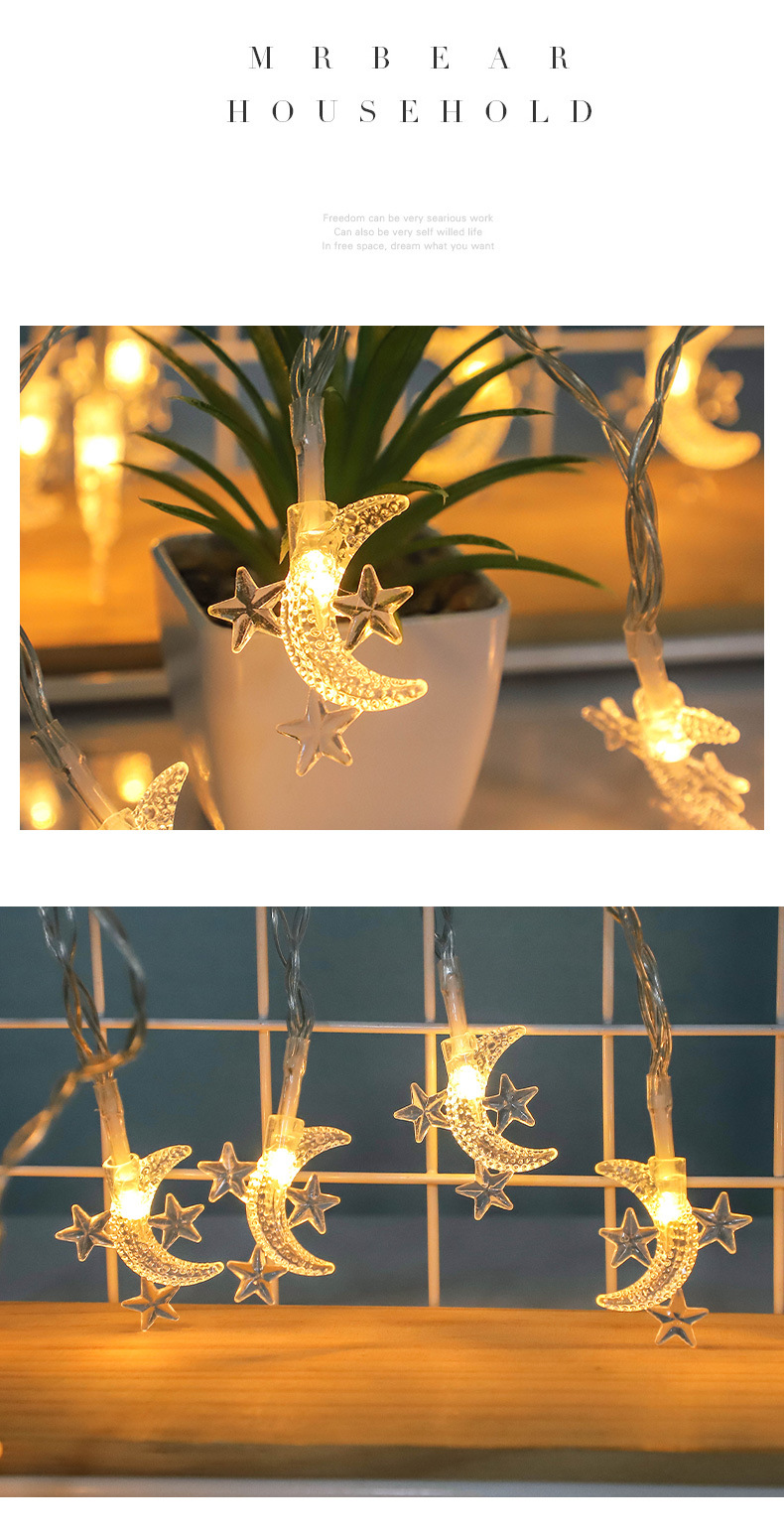 New Ramadan led star and moon light string, starry sky decorative light, room Instagram girlish photo props pic 4