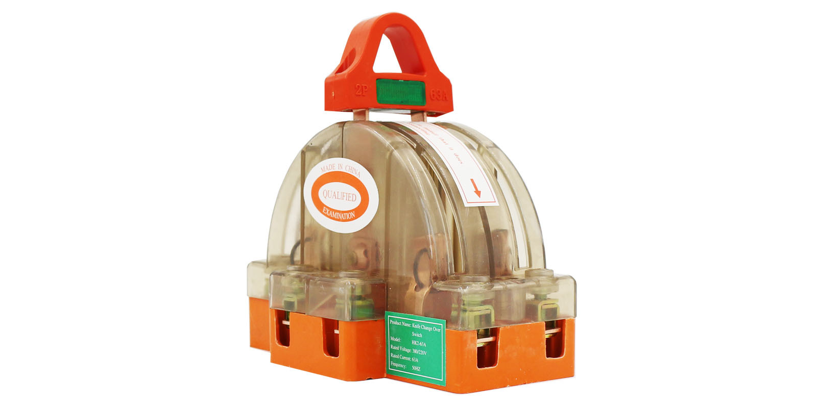 All-copper 2P63A bidirectional switching knife switch hk11 reverse and forward knife switch resin new type double-throw knife switch pic 9