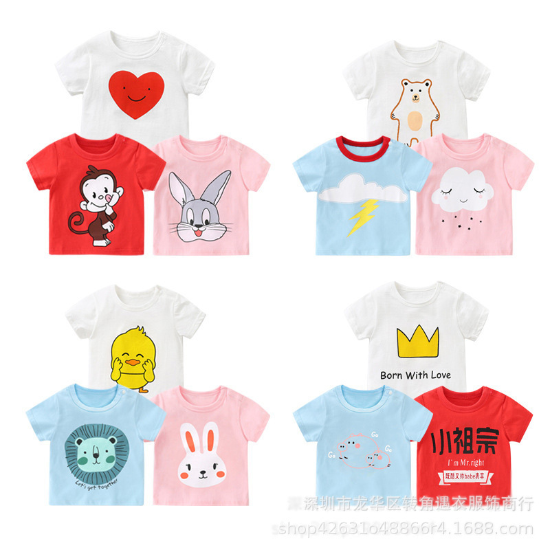 Summer Korean short-sleeved T-shirts for small and medium-sized children are being cleared out for export to Southeast Asia pic 18