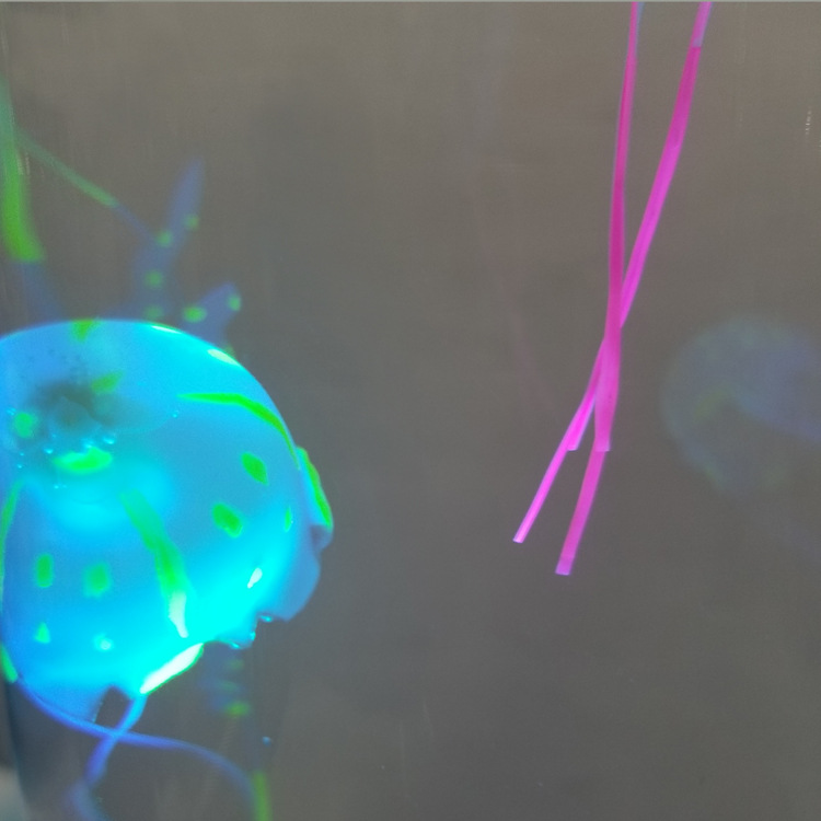 水族鱼缸水母灯 七彩LED自动变色小夜灯 圆柱形水母灯详情41