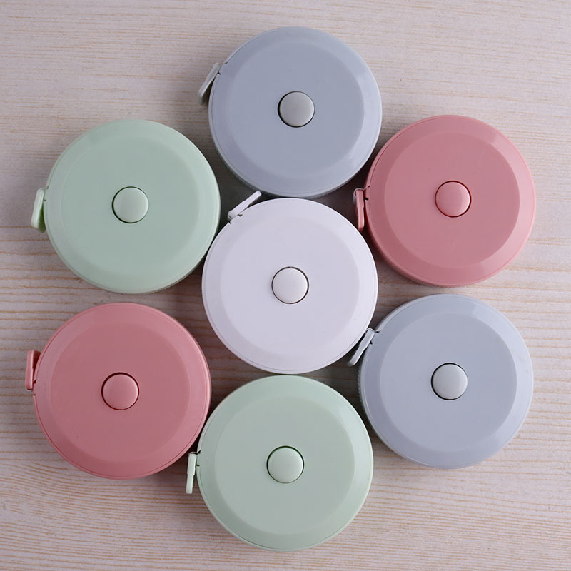 1.5-meter Nordic-style plastic mini tape measure, automatic telescopic inch measuring soft leather tape measure, foreign trade logo gift pic 22