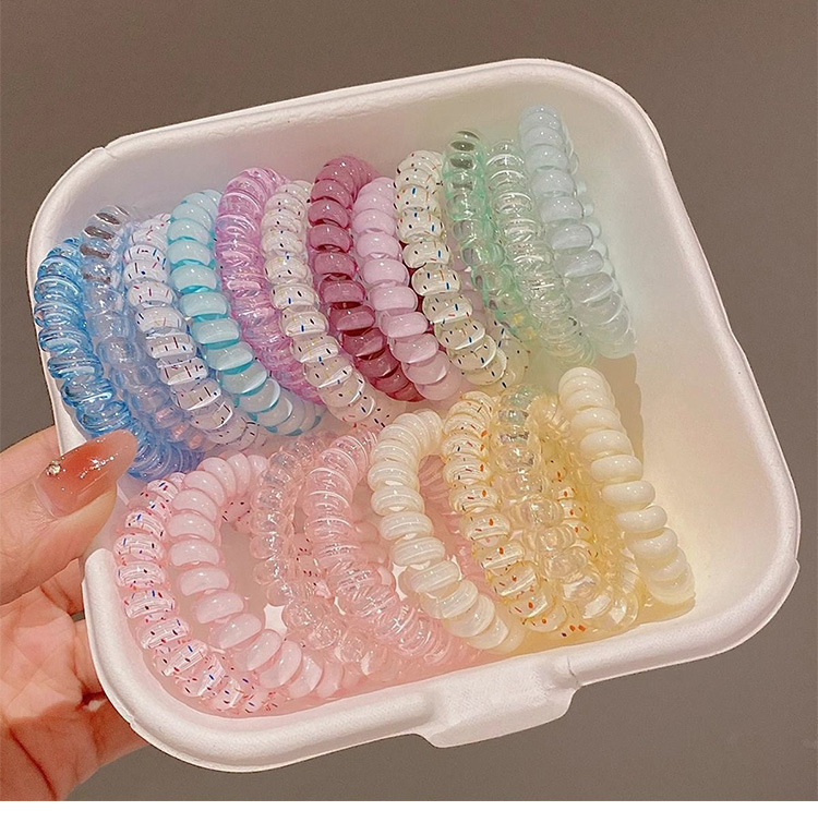 High-quality Korean-style grape coconut polka dot hair bands, fresh and versatile hair ties, hair lanyards, hair accessories, headwear, rubber bands and phone rings pic 1