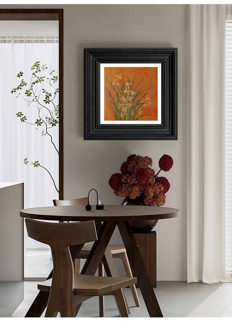 中古风装饰画小红书热款兰花竹子餐厅卧室客厅装饰画样板间挂画详情8