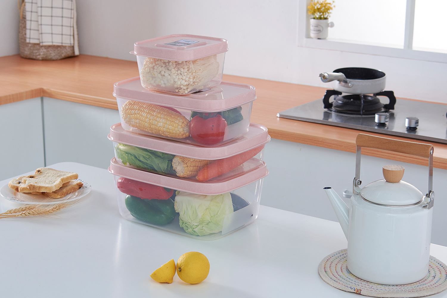 Seafood, vegetables and fruits draining box, rectangular refrigerator refrigeration box, food-grade plastic preservation box, refrigerator freezing box pic 3