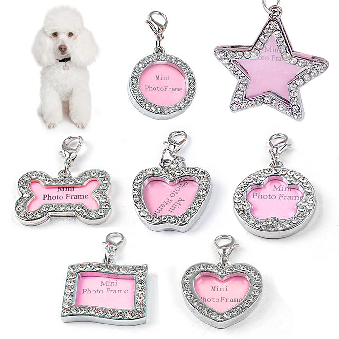 Factory direct supply of cross-border in-stock handwritten heart-shaped dog pendants, pet identity tags, Easter and Christmas diamond-encrusted dog tags pic 41
