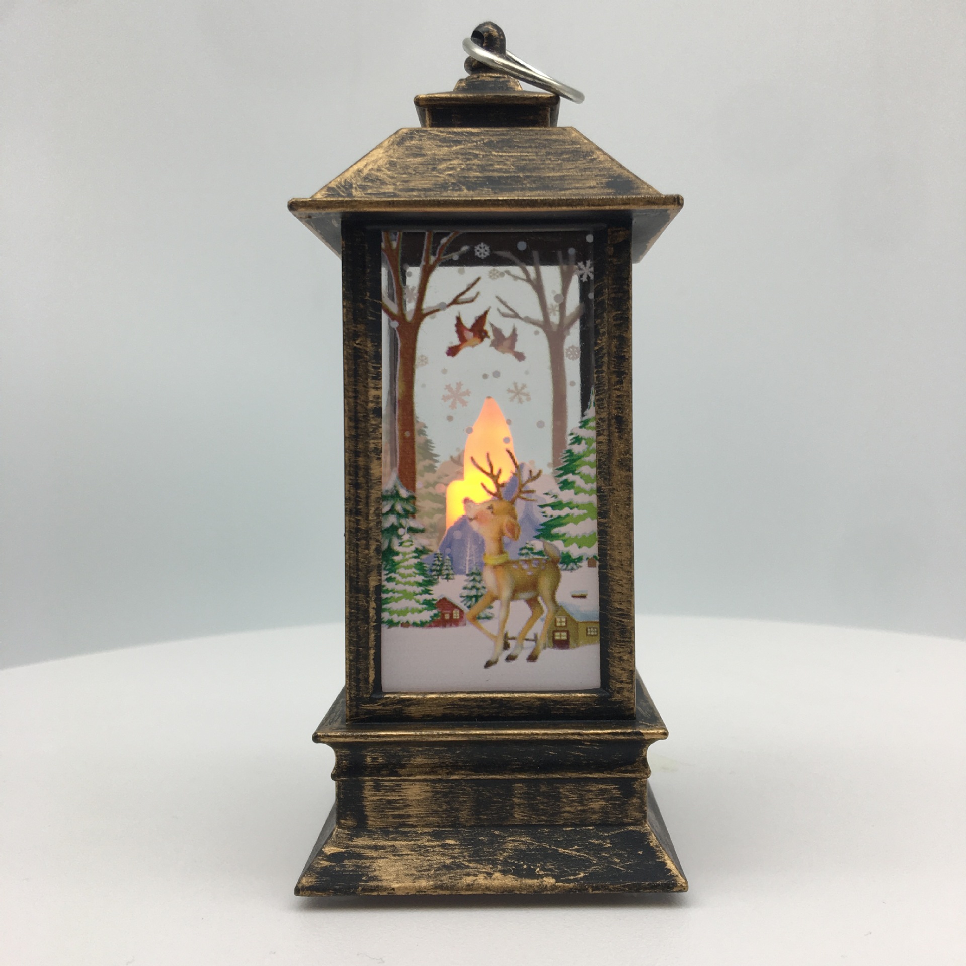 2021 New retro small square wind lamp, Christmas gift and handicraft, night light, LED snowman for the elderly, decorative lamp pic 9