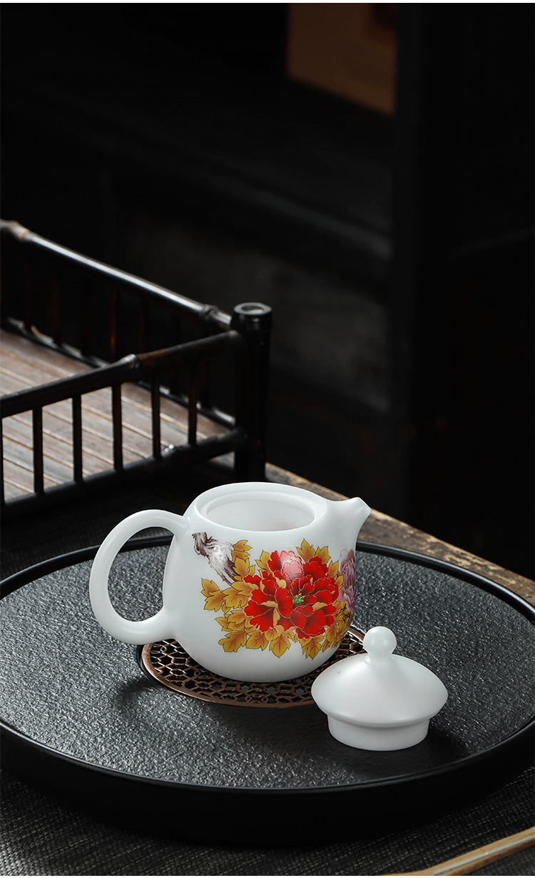 冰种玉瓷龙蛋壶大师手作功夫茶泡茶壶高端手工精密收藏送礼单茶壶详情6