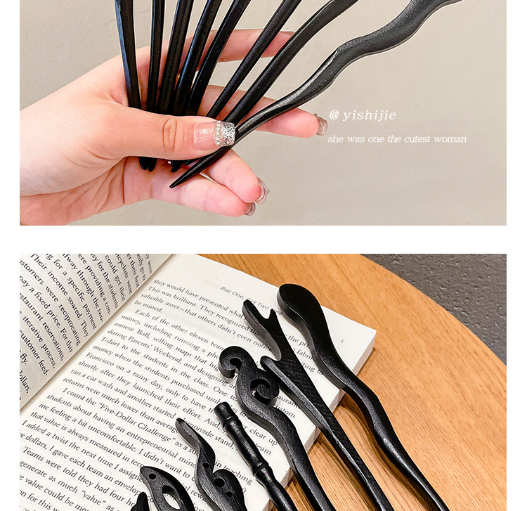 Ancient-style sandalwood hairpins for women, a simple and elegant updo, a modern and stylish new Chinese-style hairpin, Hanfu cheongsam headwear pic 27