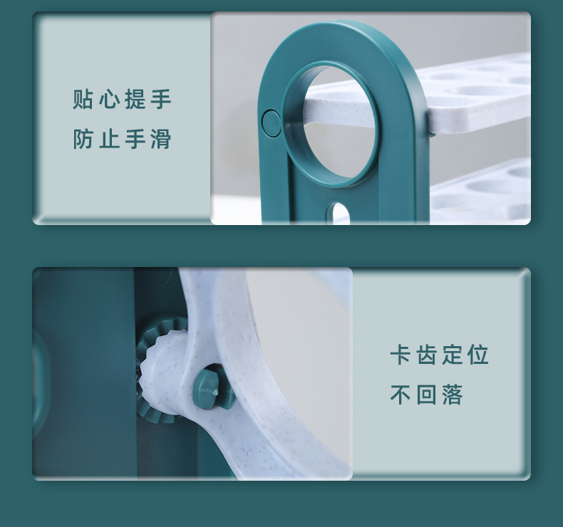 冰箱侧门鸡蛋收纳盒30枚三层翻转鸡蛋收纳架可折叠计时保鲜鸡蛋盒详情17
