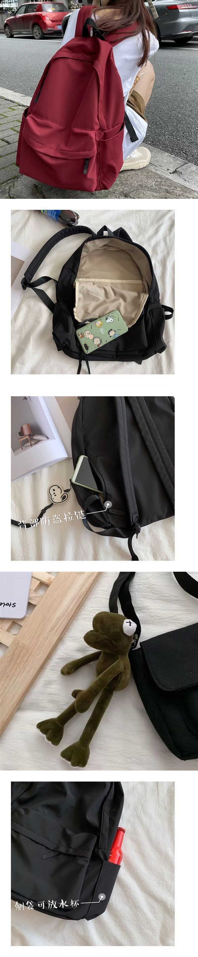 Wholesale of large-capacity Korean Harajuku college student backpacks and high school Ins-style backpacks for girls pic 4