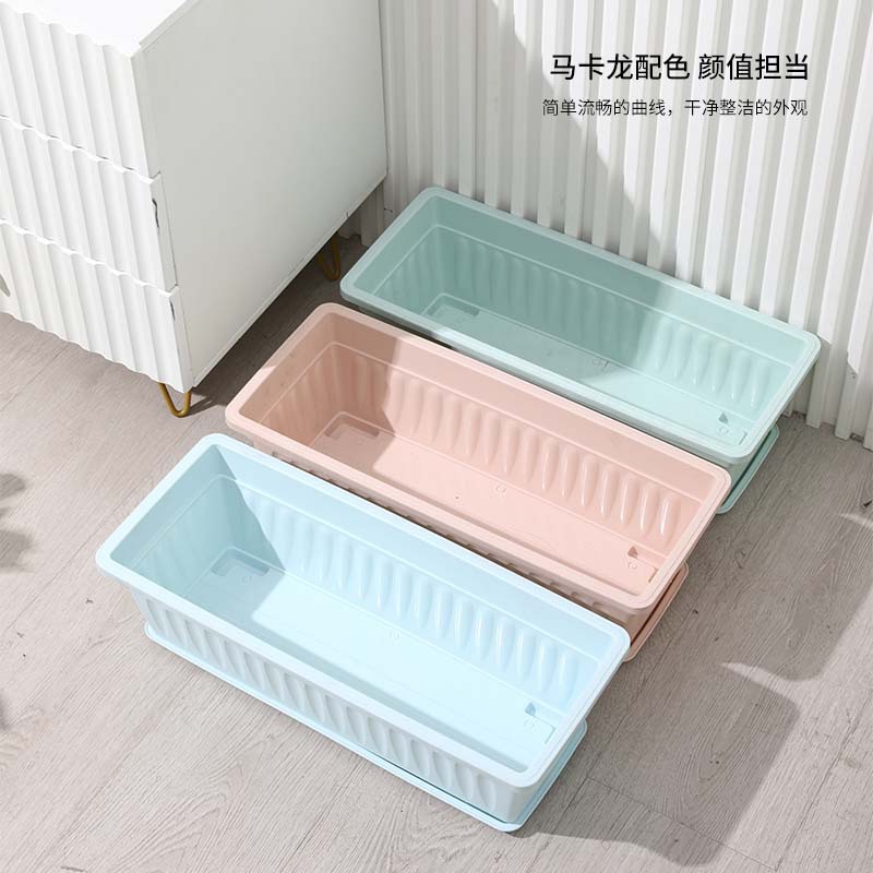 新款马卡龙pp树脂花盆控根深大号塑料仿陶瓷绿萝加仑盆北欧简约盆详情3