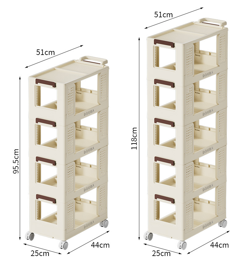 可折叠零食置物架家用可移动小推车客厅多层收纳柜卧室落地收纳架详情16