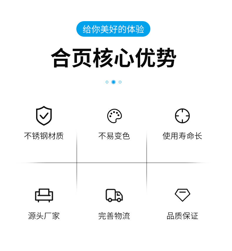 卫生间隔断五金配件平门叠门合页 304不锈钢公共厕所自动闭门铰链详情3
