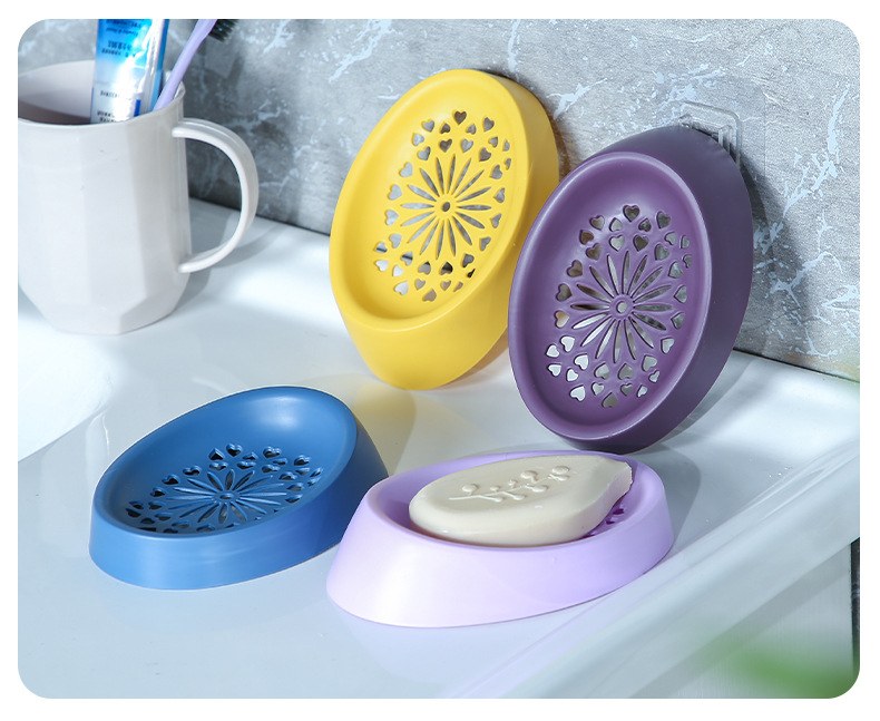 Wholesale plastic soap boxes for bathrooms, Nordic-style draining soap boxes for bathrooms, creative hollowed-out storage soap racks pic 11