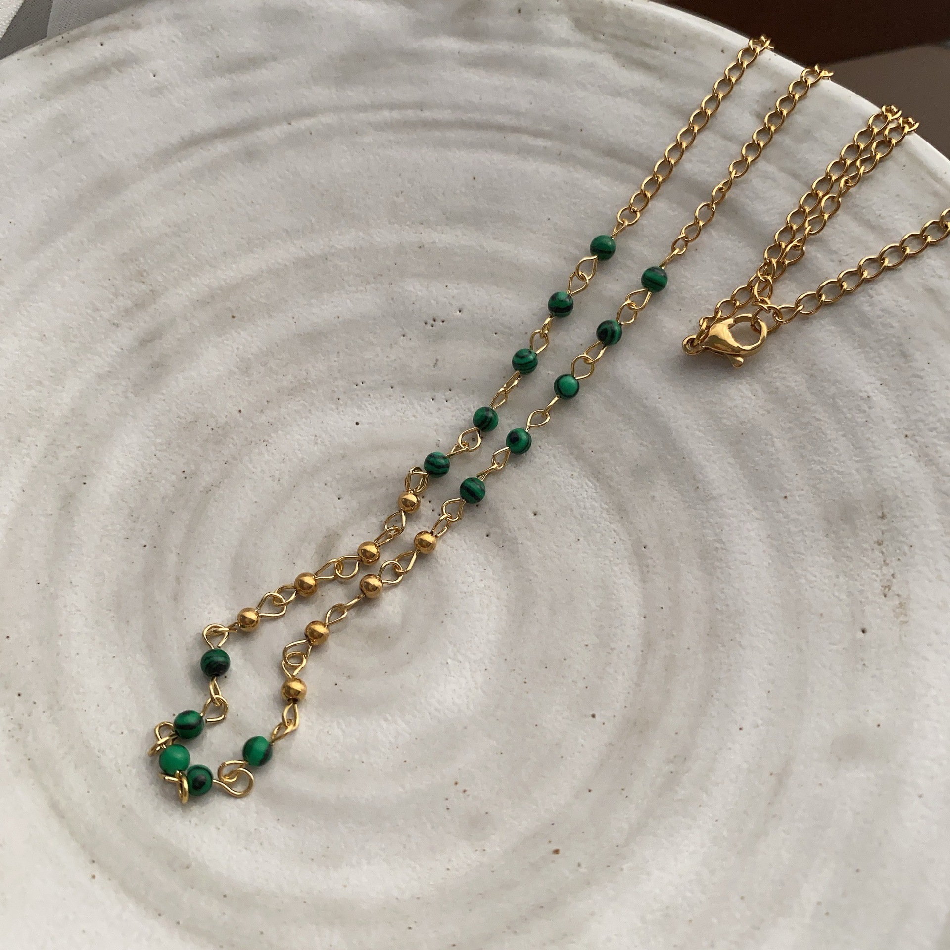 Gold brick titanium steel necklace for women, light luxury, high-end design sense, niche golden collarbone chain, 2025 new trendy sweater chain pic 25